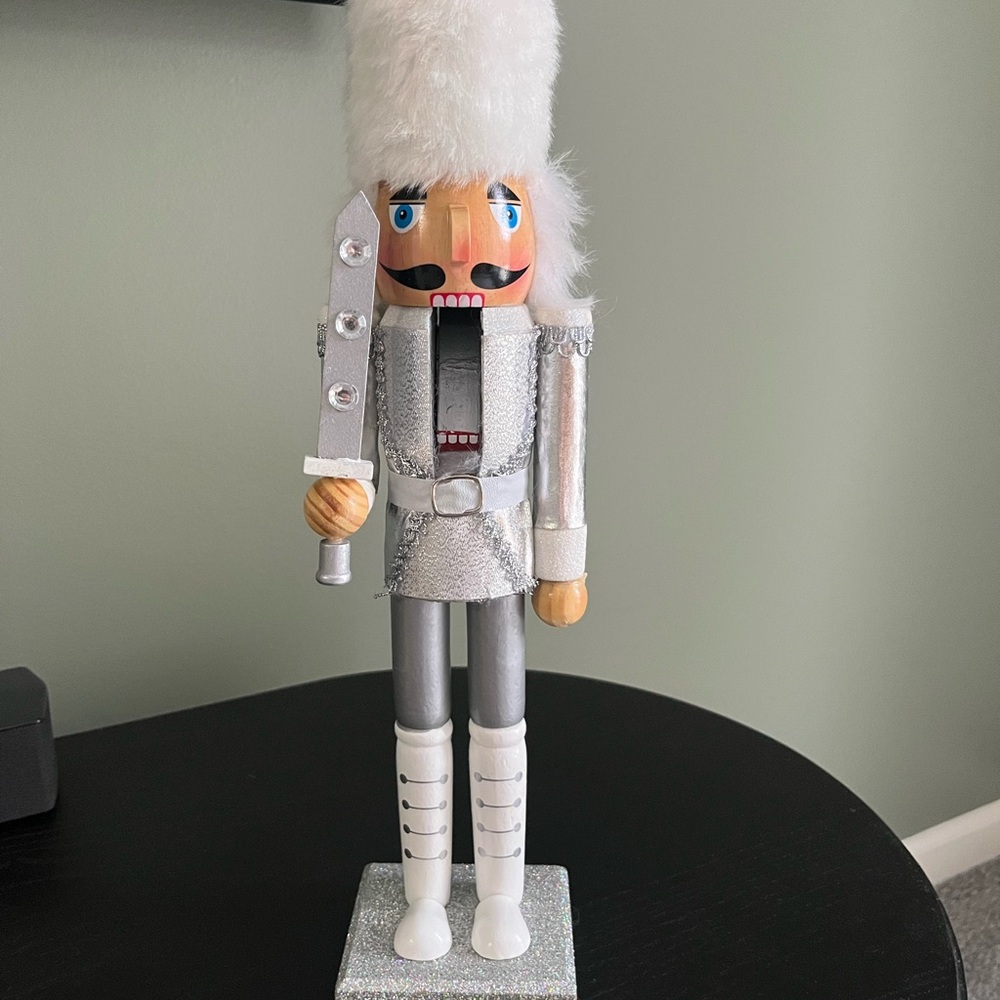 Hobby Lobby Silver and White Nutcracker
